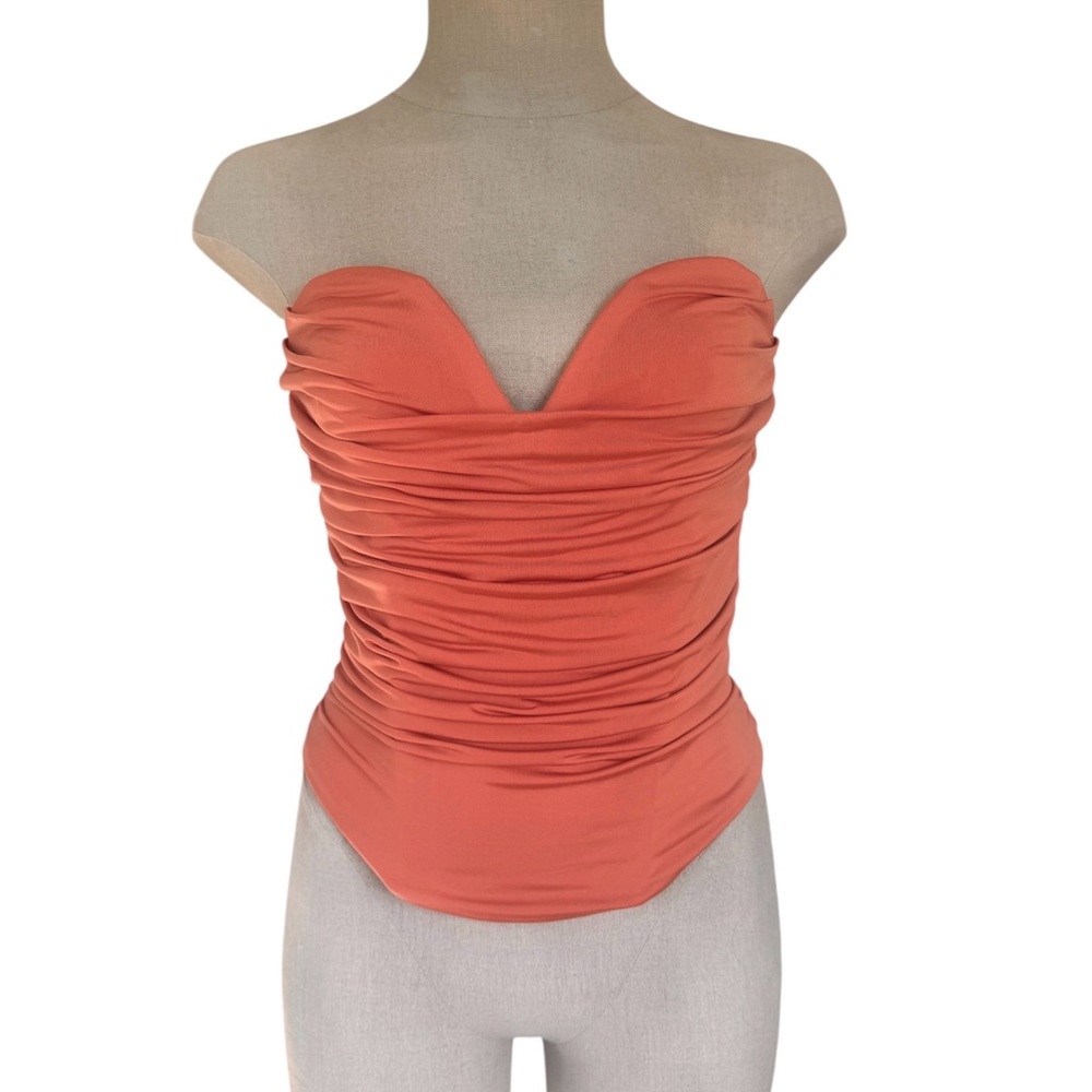 Express Coral Strapless Top